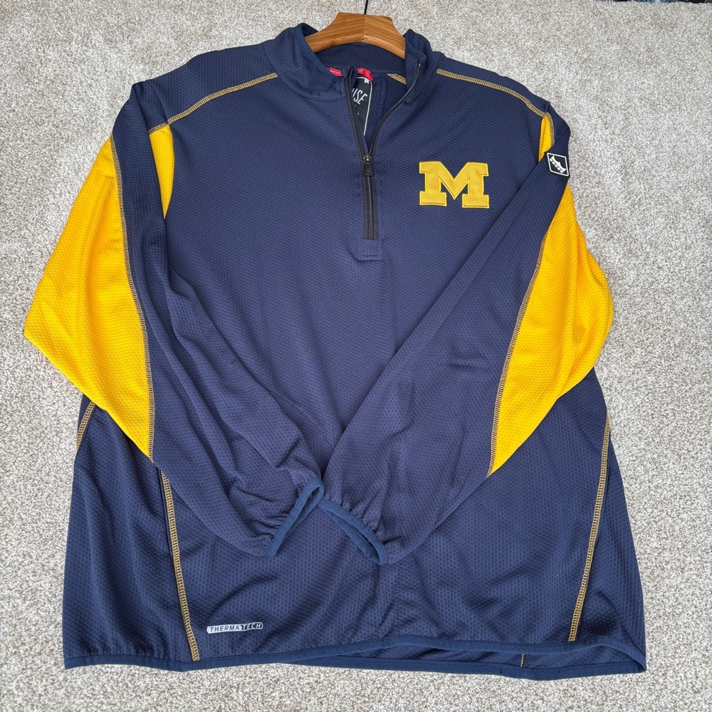 Michigan Wolverines Franchise Club Men's Large Therma Tech Pullover 1/4 Zip